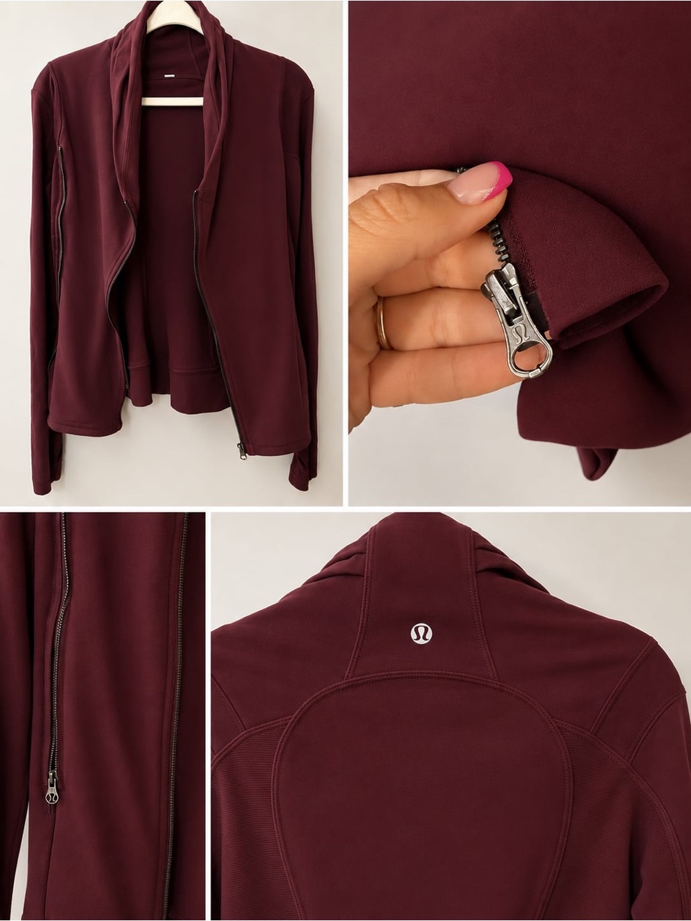 lululemon athletica Women's Maroon Zip-Up Scuba Hoodie